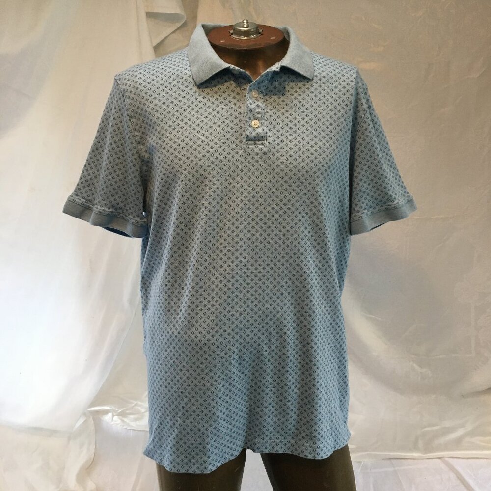 Denver Hayes Men's Short Sleeve Cotton Polo Golf Shirt Light Blue Extra Large XL